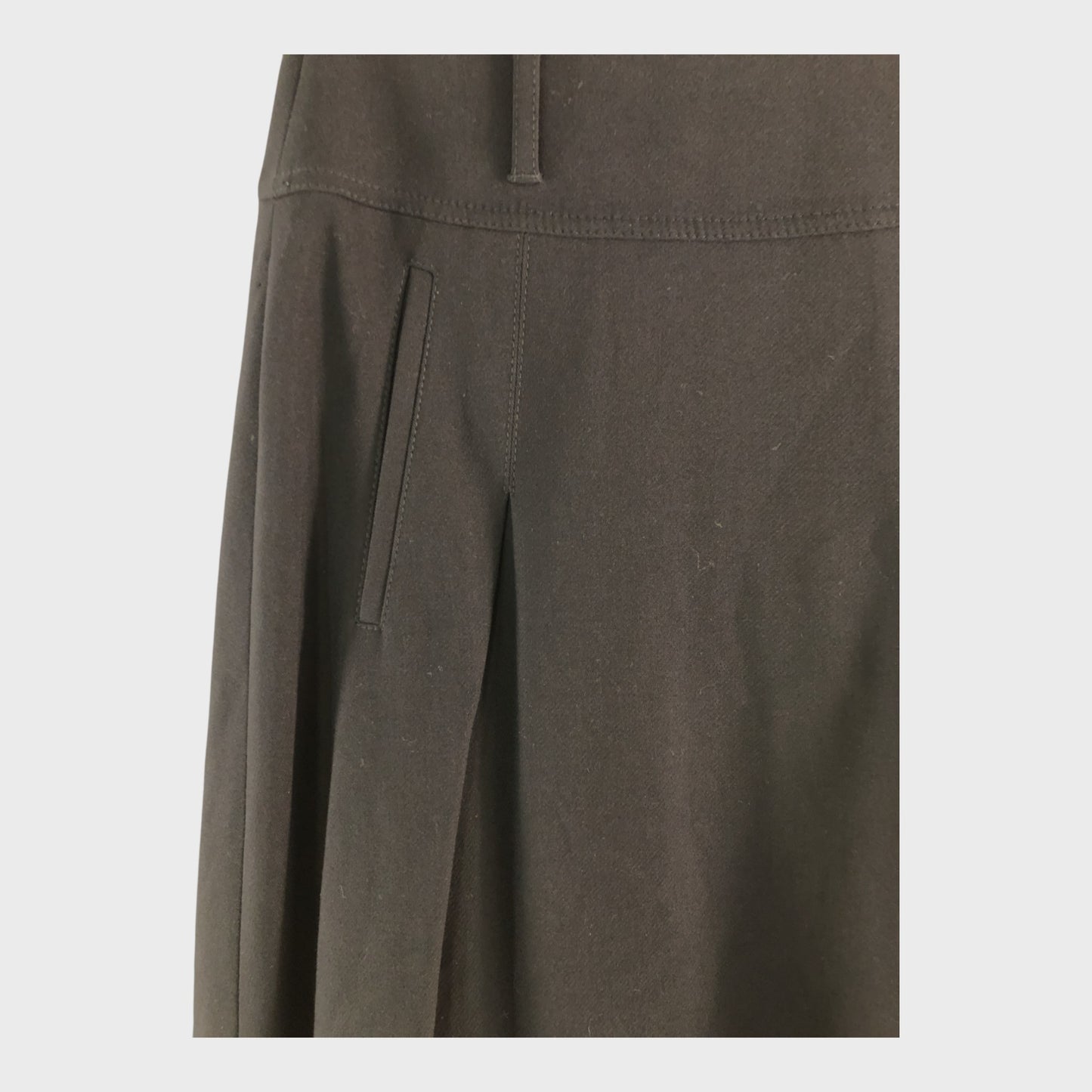 Branded Black Pleated Midi Skirt - Size 8