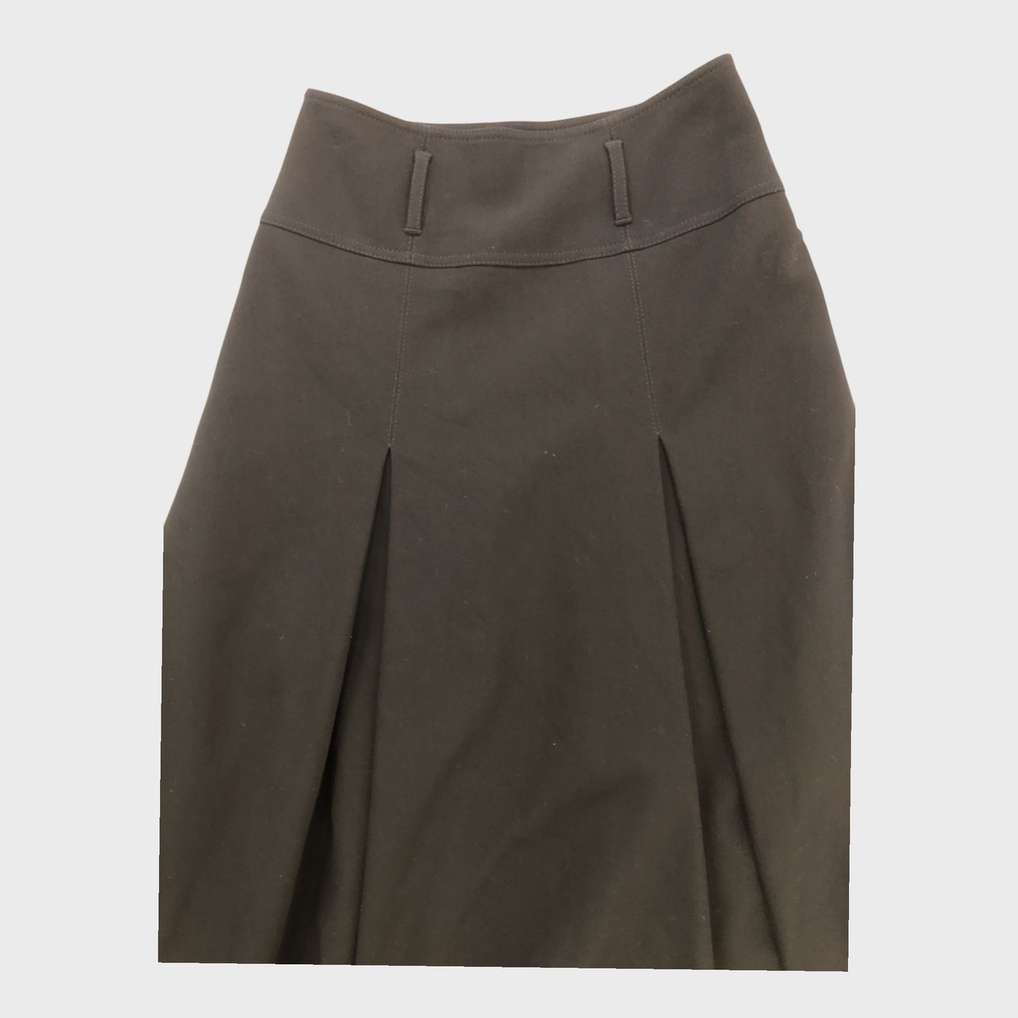 Branded Black Pleated Midi Skirt - Size 8