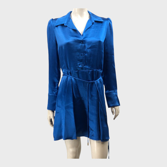 Women's Mini Shirt Satin Tie Dress