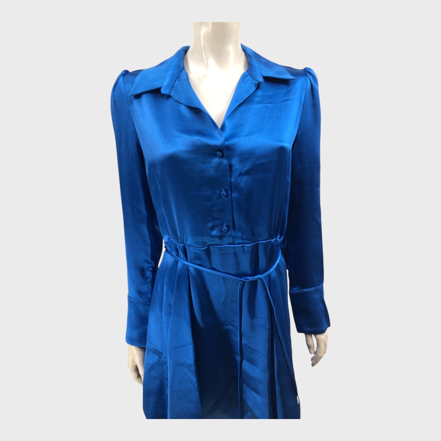 Women's Mini Shirt Satin Tie Dress