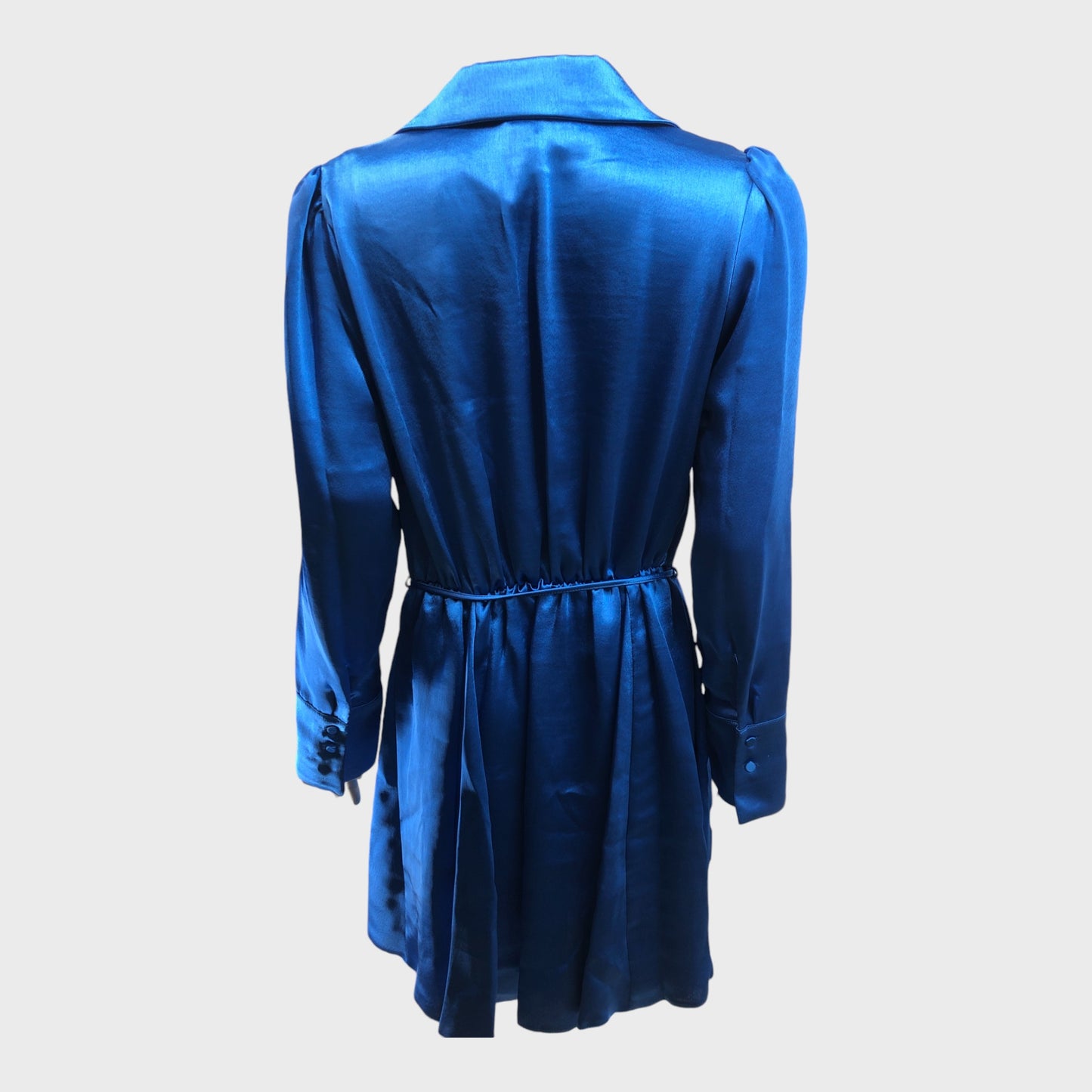 Women's Mini Shirt Satin Tie Dress