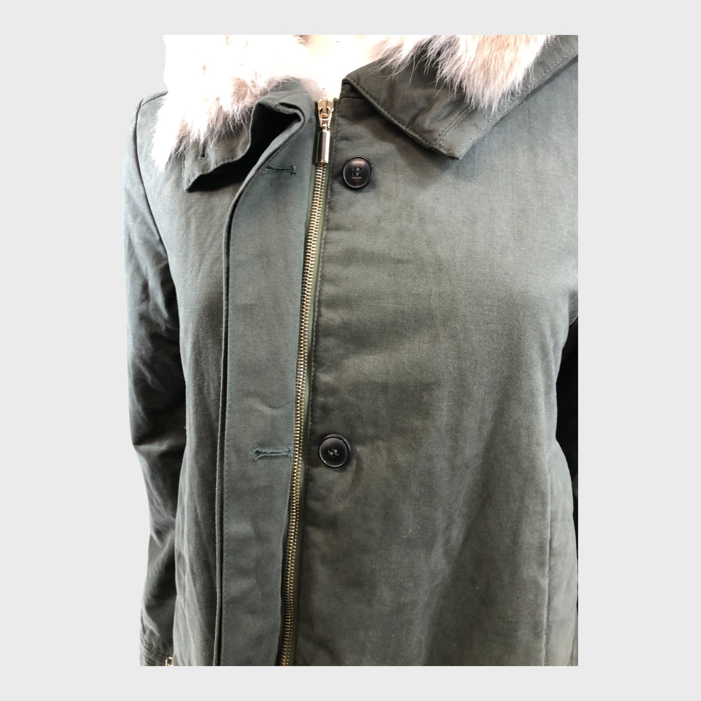 Branded Khaki Parka - Size 10