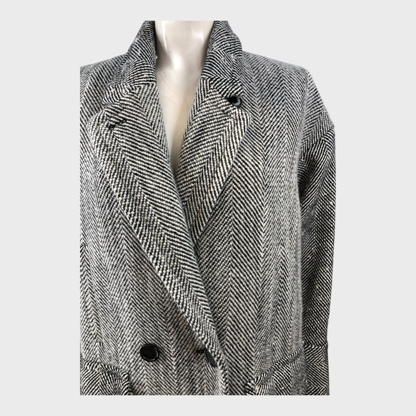 Branded Herringbone Coat - Size 12