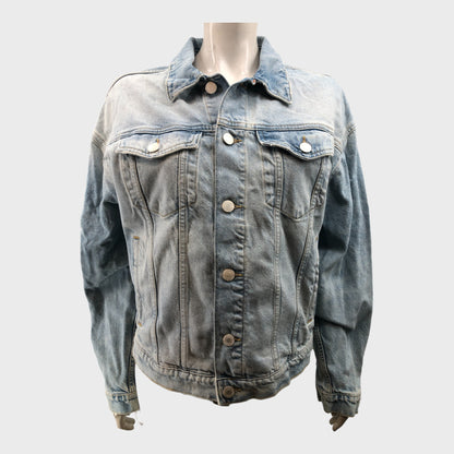 Light Blue Denim Jacket With Back Print