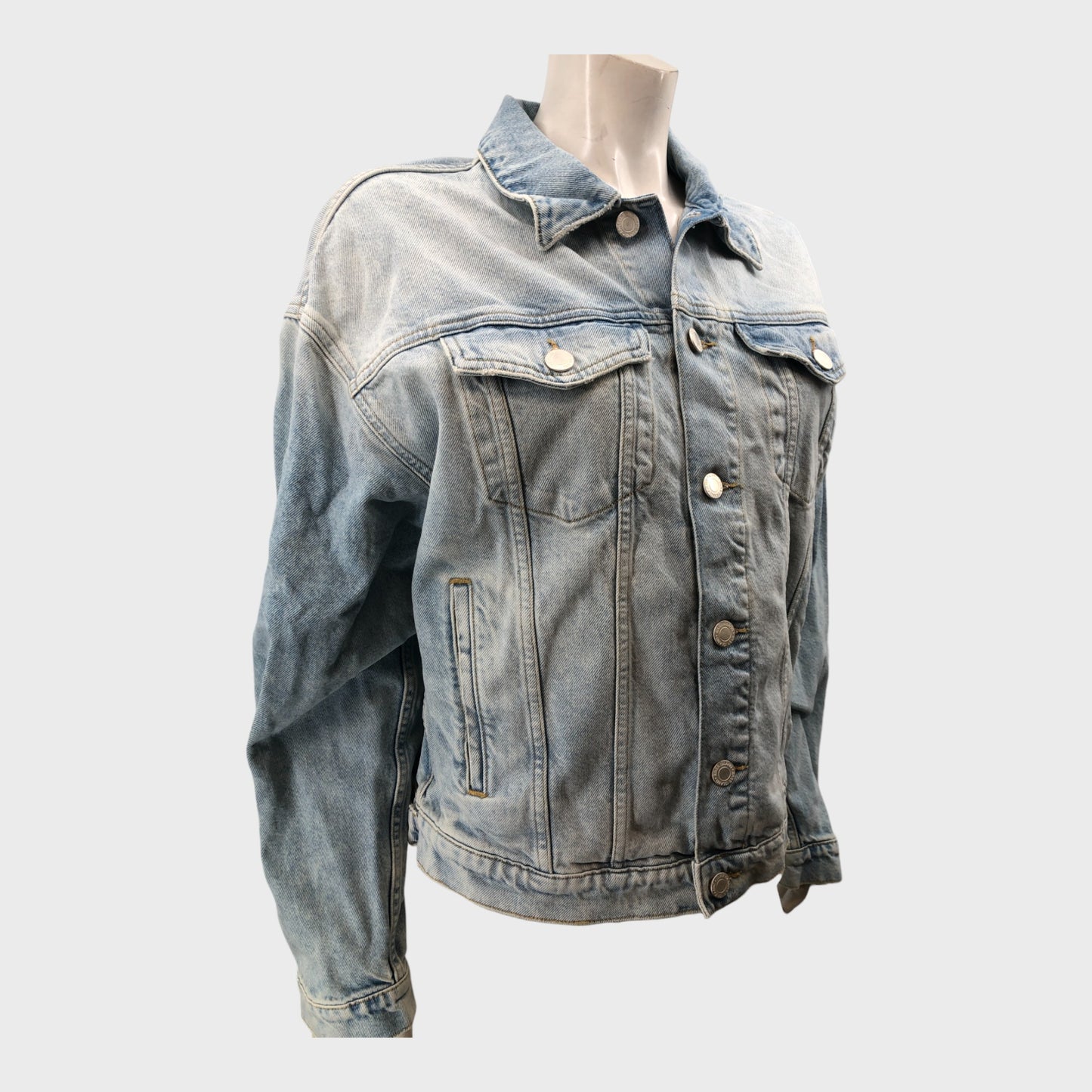 Light Blue Denim Jacket With Back Print