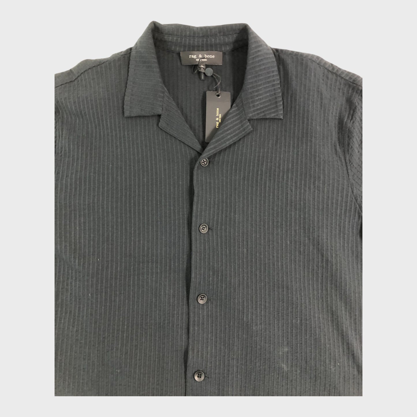Rag & Bone Black Seersucker Shirt - Size Large