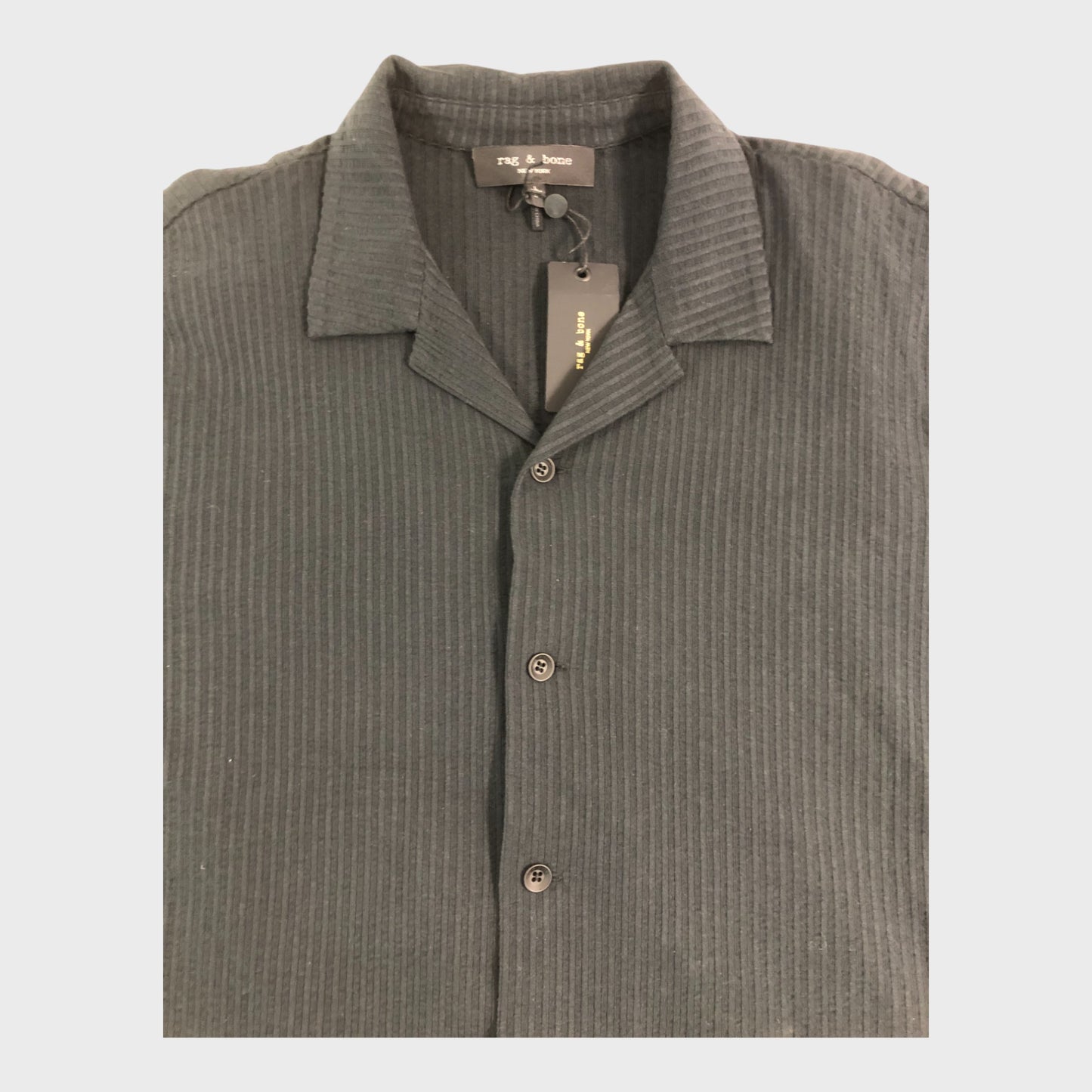 Rag & Bone Black Seersucker Shirt - Size Large