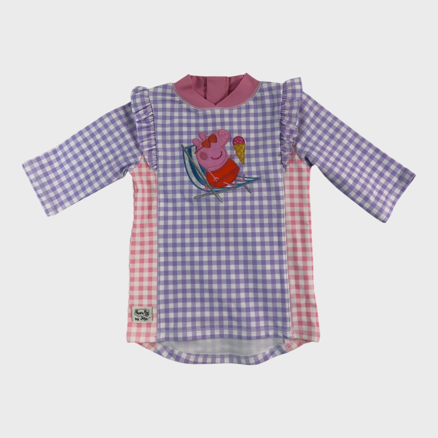 JoJo Maman Bebe Peppa Pig Gingham 2 Piece Sun Protection Suit - 2-3 Years