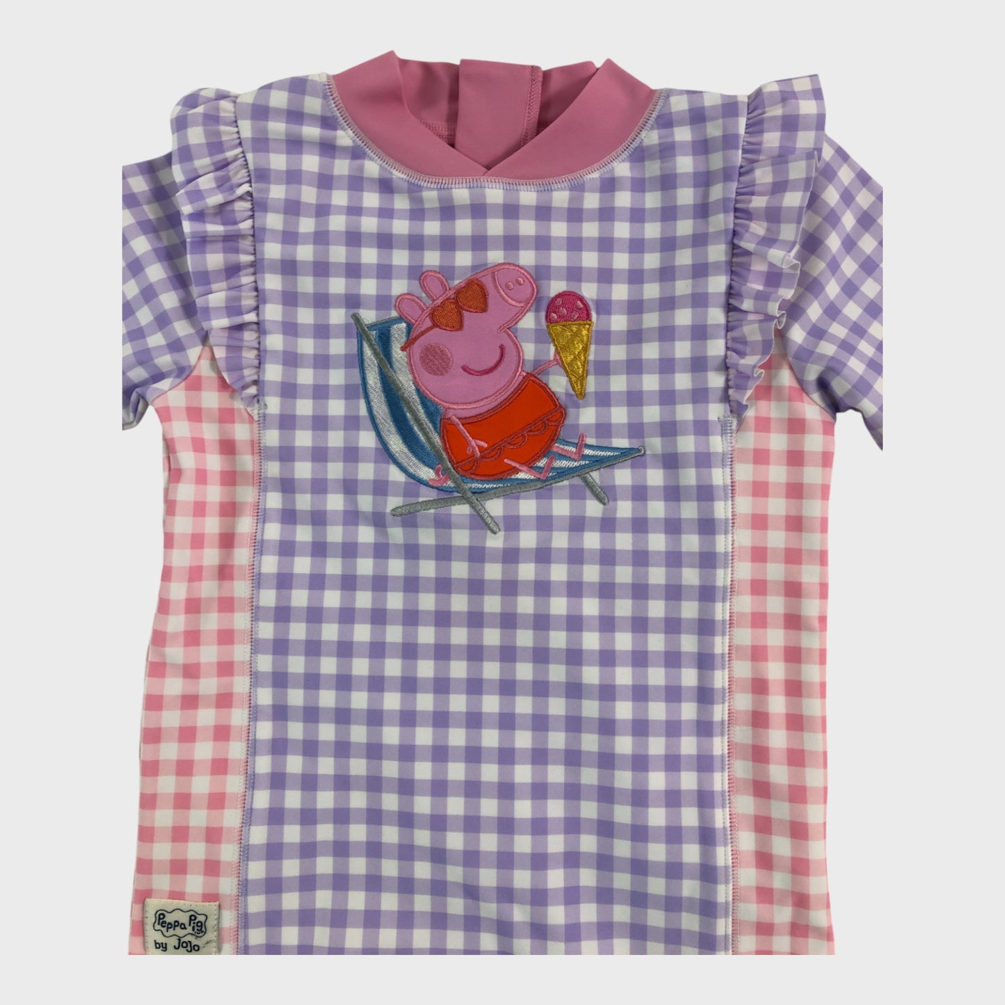 JoJo Maman Bebe Peppa Pig Gingham 2 Piece Sun Protection Suit - 2-3 Years