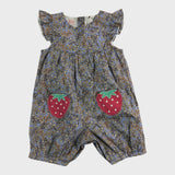 JoJo Maman Bebe Lavender Strawberry Romper - 3 Months