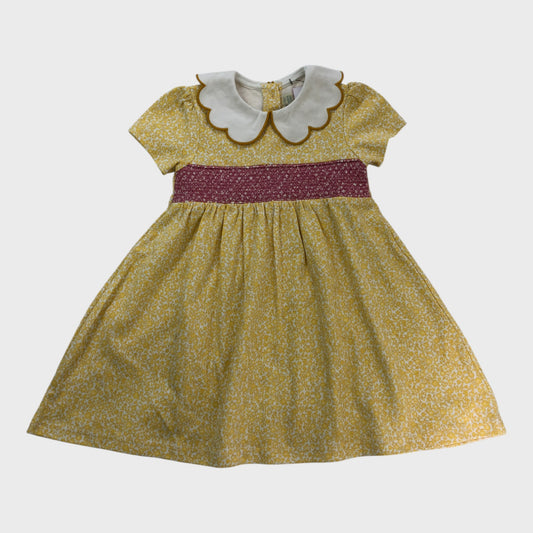 JoJo Maman Bebe Yellow Ditsy Floral Dress - 2-3 Years