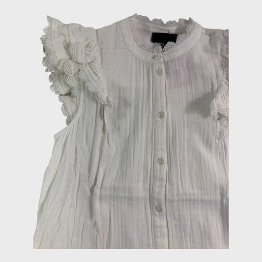 Branded White Cheesecloth Top - Size 6