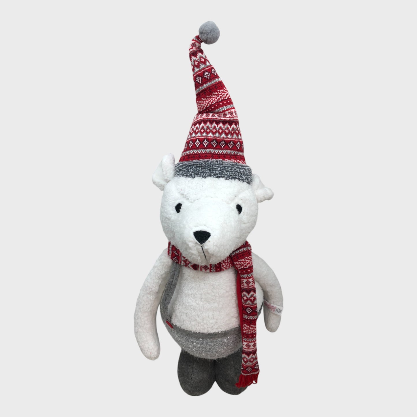 Plush Festive Polar Bear With Extendable Legs