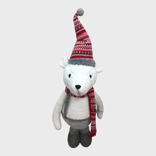 Plush Festive Polar Bear With Extendable Legs