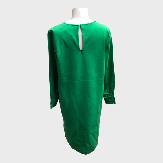 Branded Straight Line Green Dress