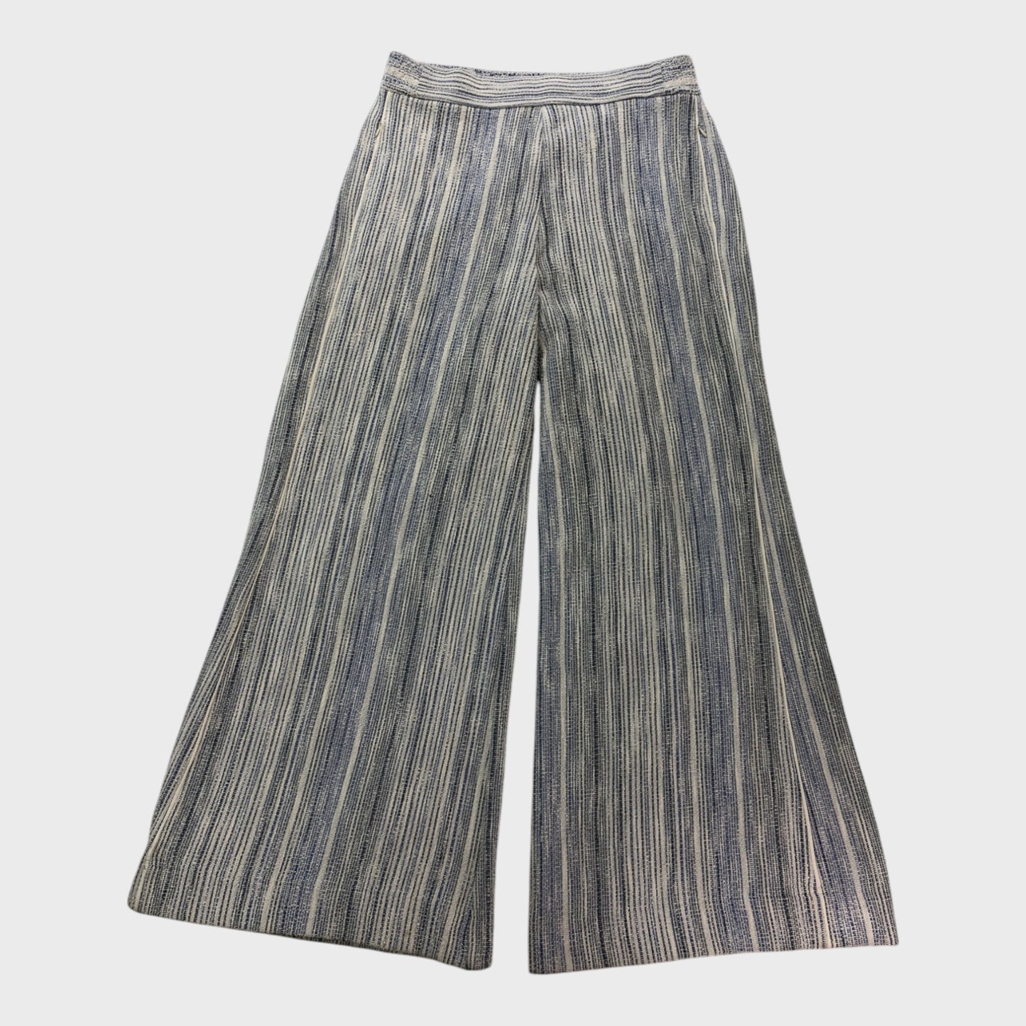 Branded Jacquard Wide Leg Trousers - Size 14