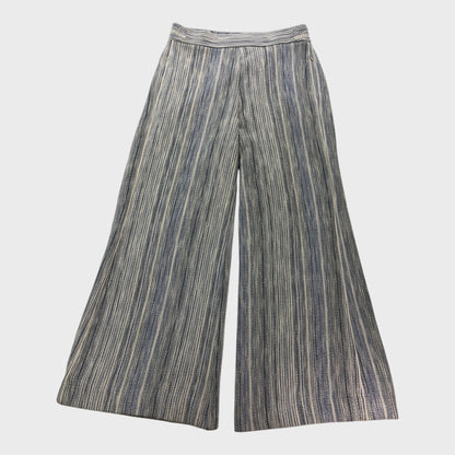 Branded Jacquard Wide Leg Trousers - Size 14