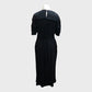 Branded Short Sleeved Black Maxi Dress