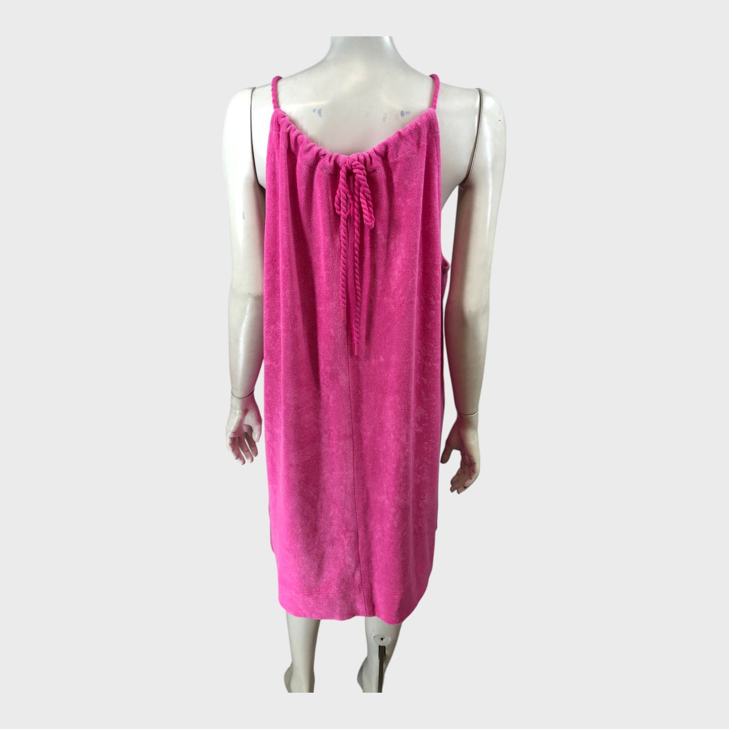 Branded Pink Towelling Halterneck Dress - Size 16