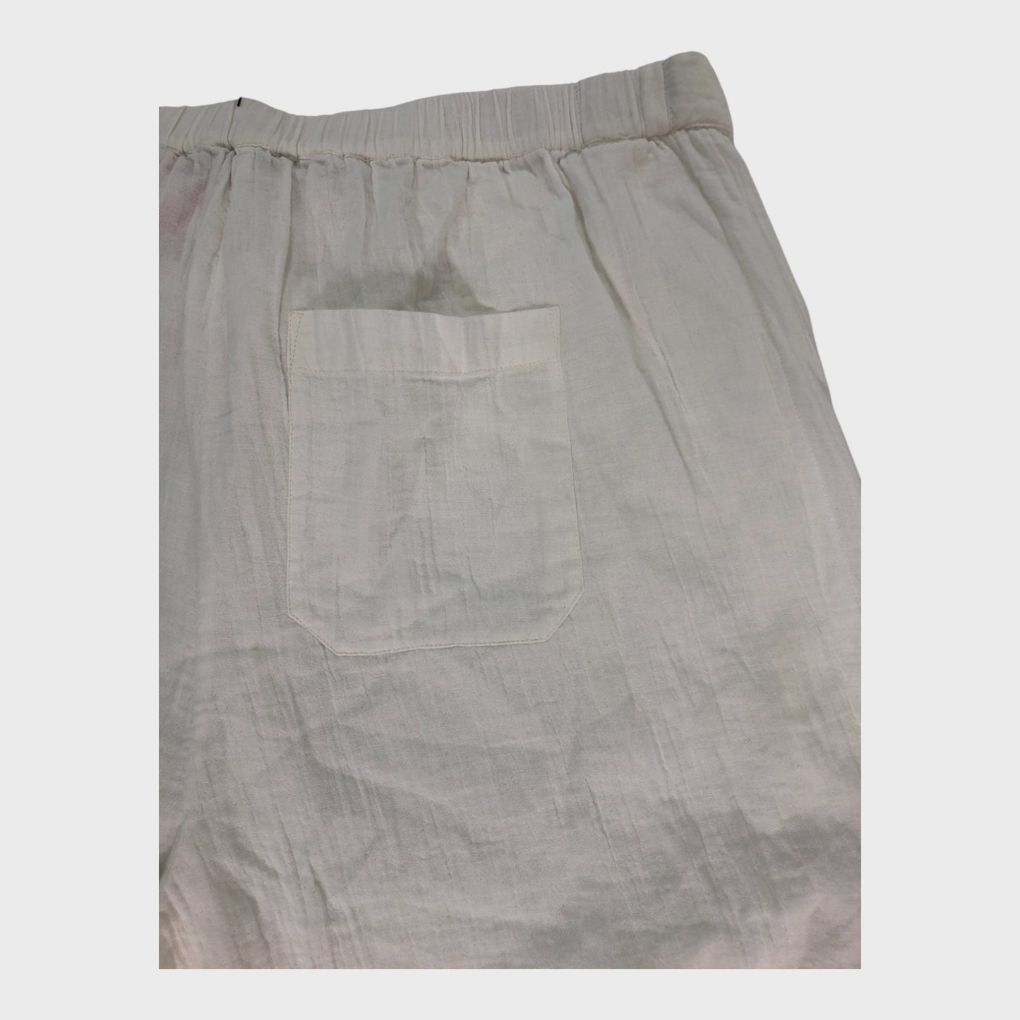 Branded White Cheesecloth Wrap Trousers - Size 16