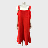 Branded Red Terry Towelling Dress - Size 16