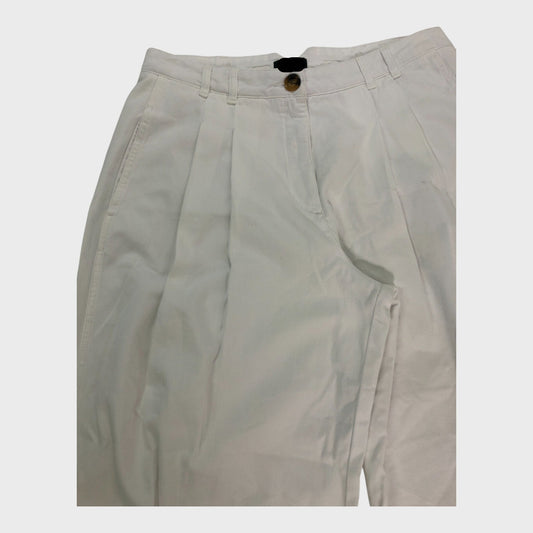 Branded White Pleated Trousers - Size 18
