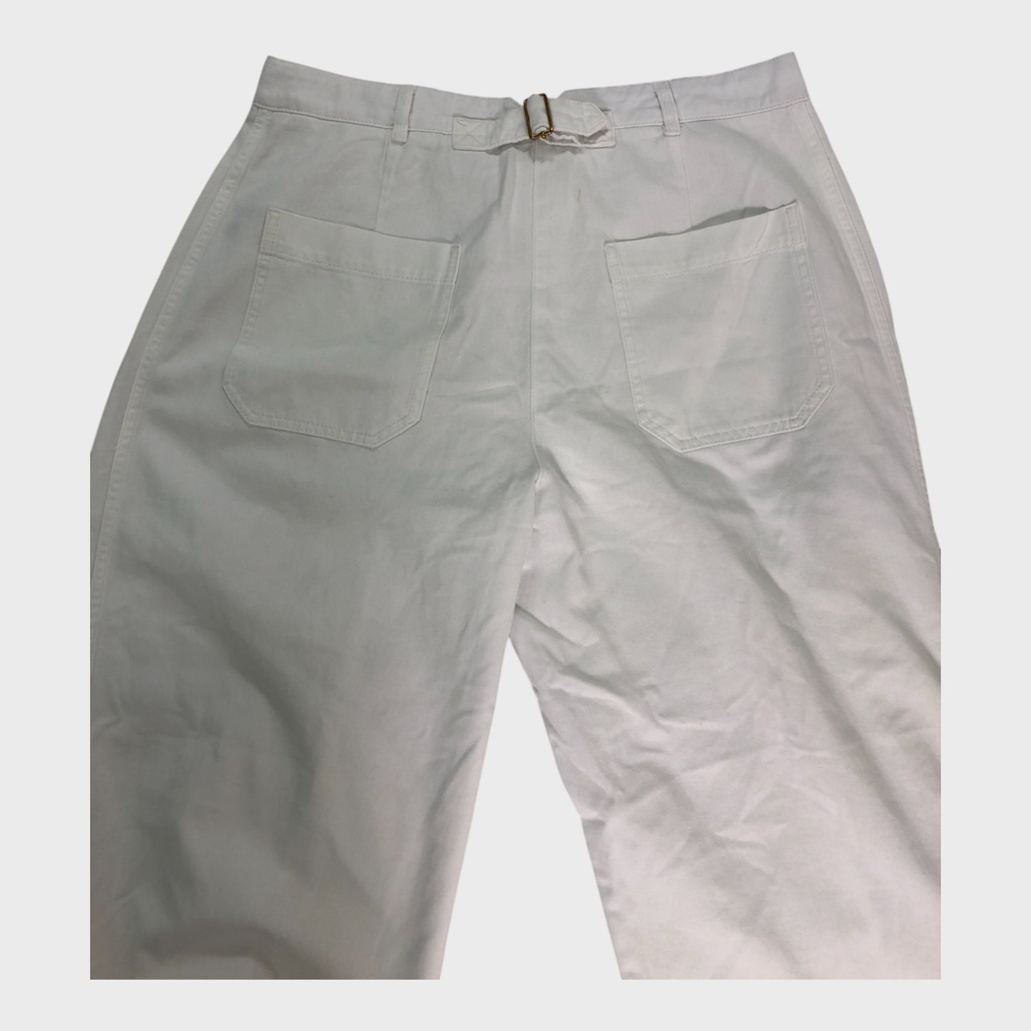 Branded White Pleated Trousers - Size 18