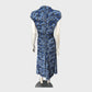 Branded Blue Patterned Midi Dress - Size 8