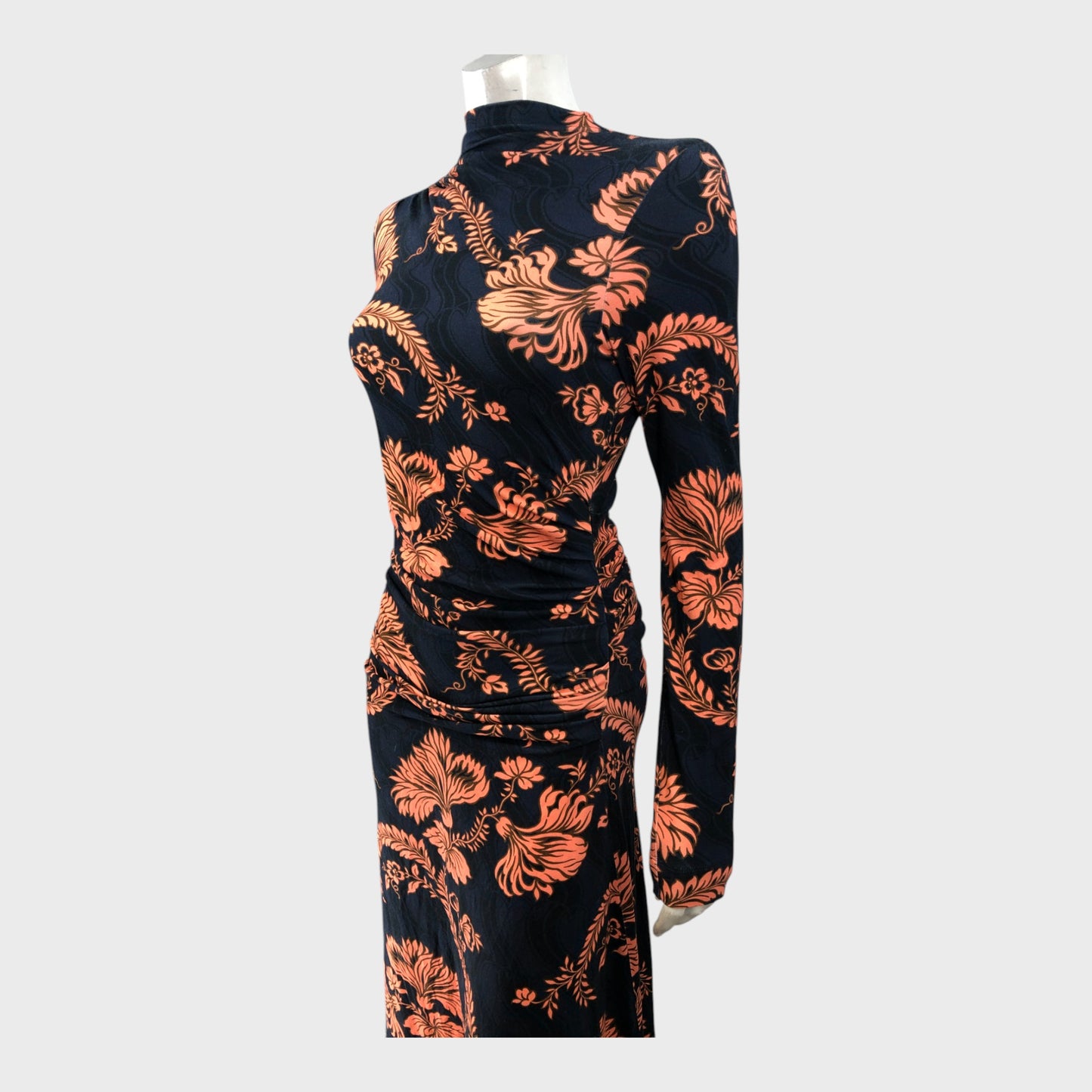 Branded Navy Floral Dress - Size 8