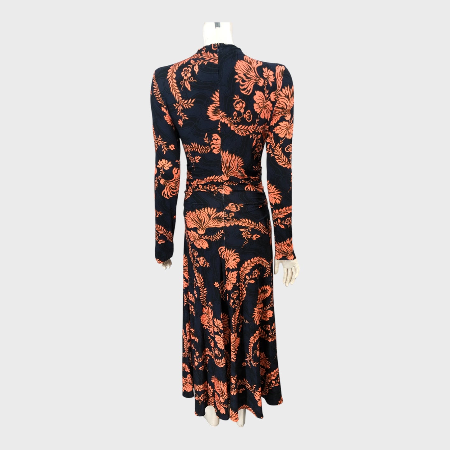 Branded Navy Floral Dress - Size 8