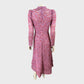 Branded Pink Two Tone Lace Midi Dress - Size 8