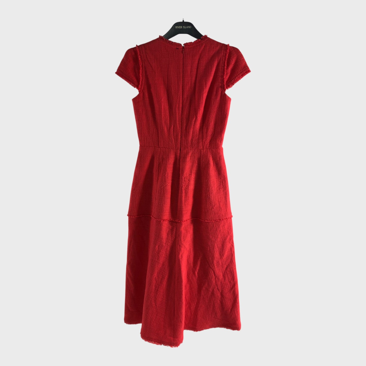 Branded Red Midi Dress - Size 6