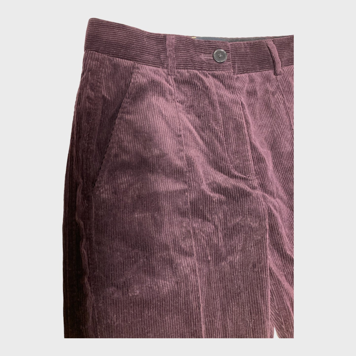 Branded Burgundy Cord Flared Trousers