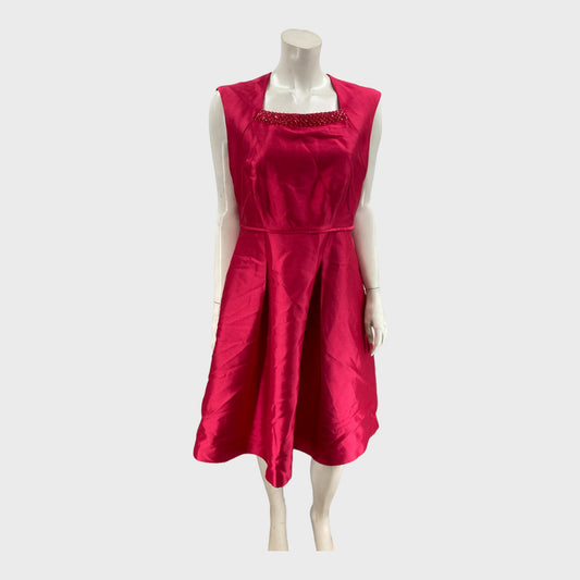 Branded Fuchsia Fit and Flare Dress