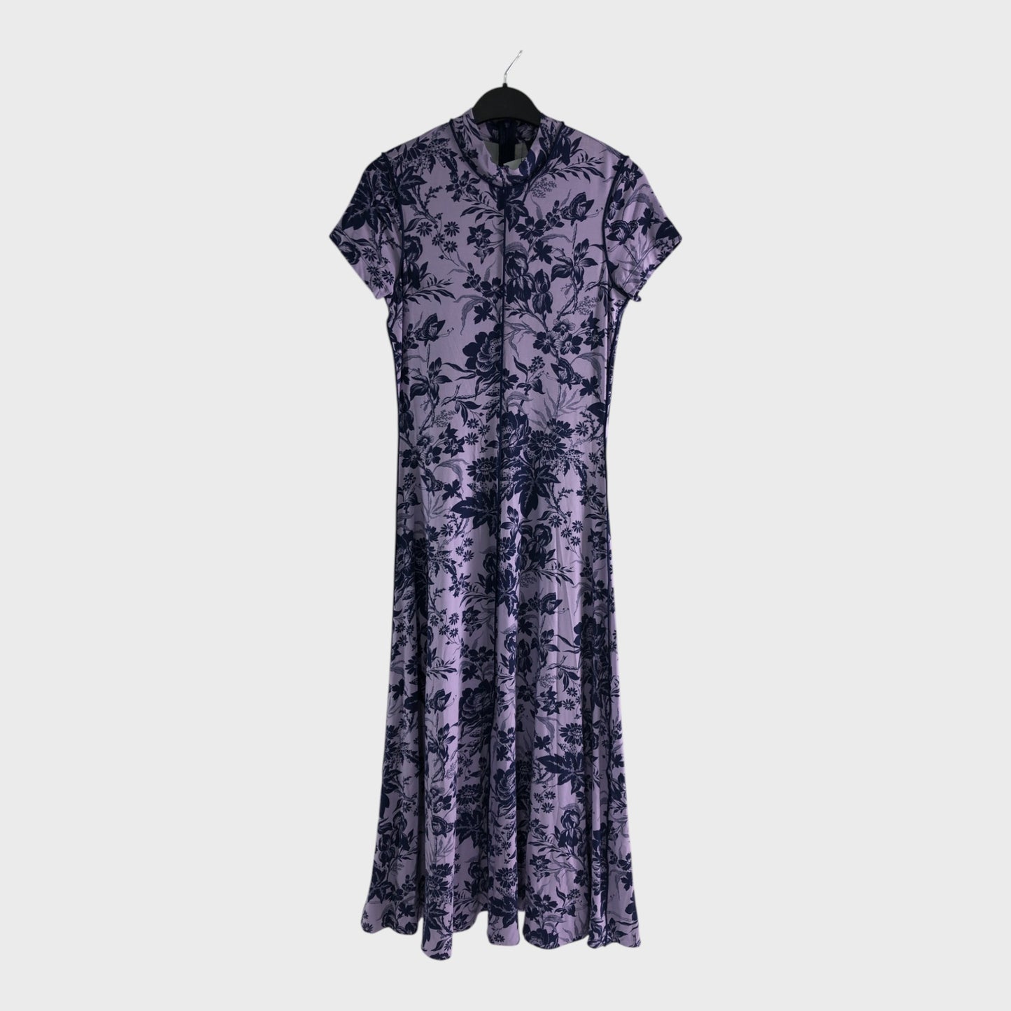 Branded Purple Floral Print Dress - Size 8