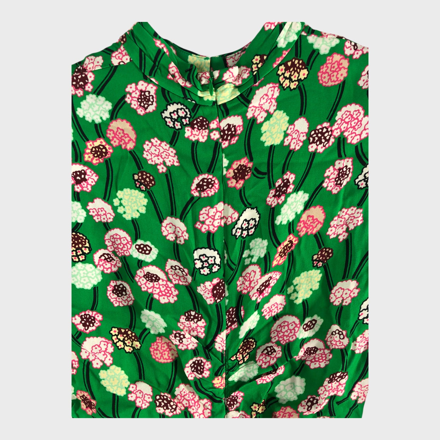 Branded Green Flower Print Dress - Size 8