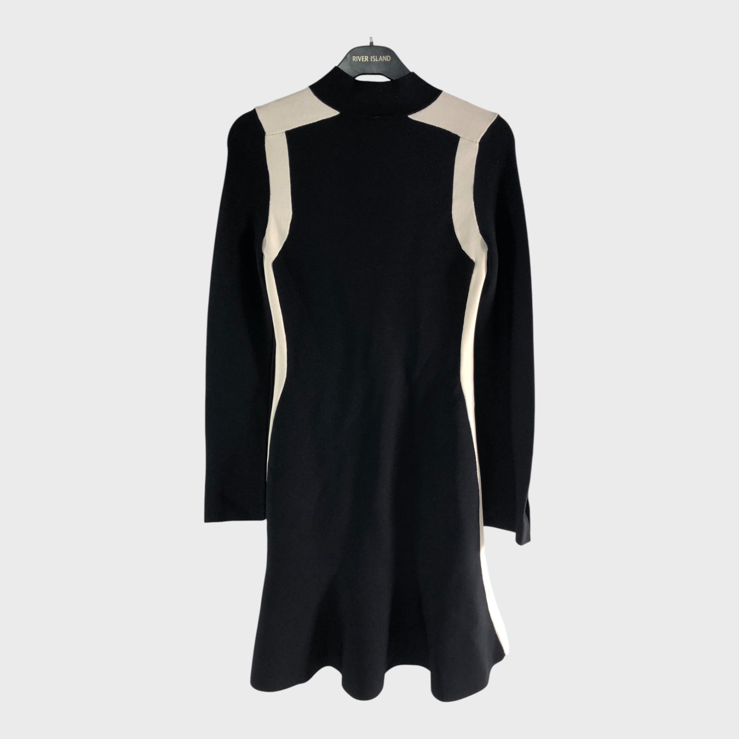 Branded Black Jersey Dress - Size 8