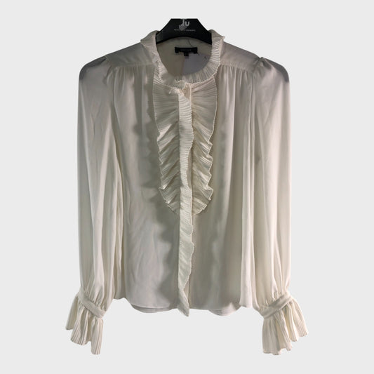 Branded Ivory Frill blouse - Size 8