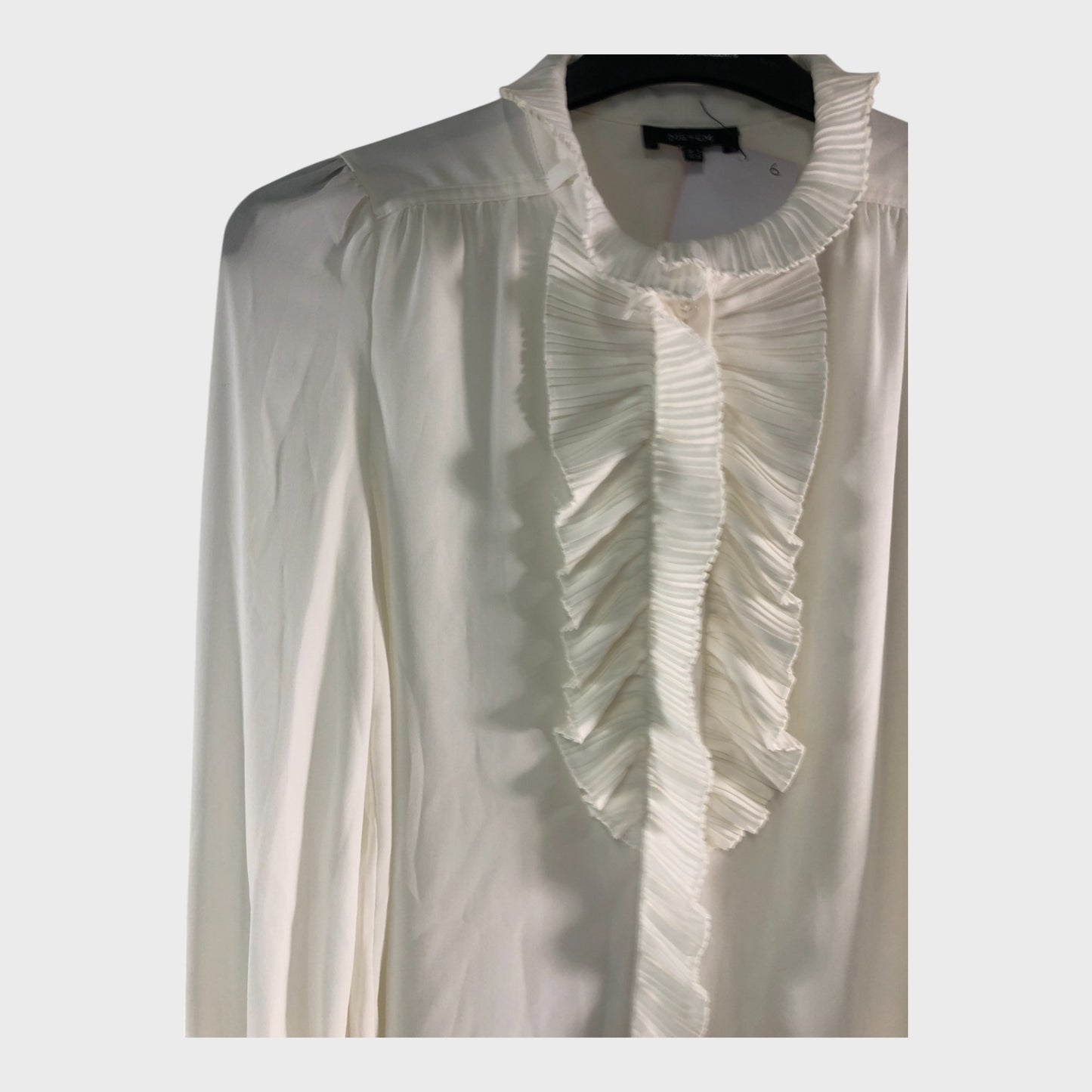 Branded Ivory Frill blouse - Size 8