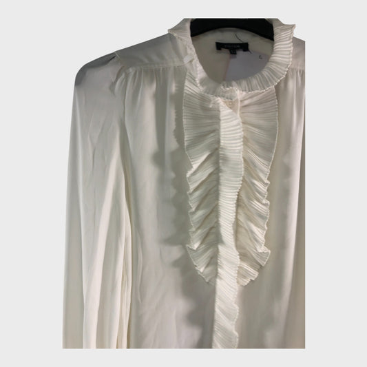 Branded Ivory Frill blouse - Size 8