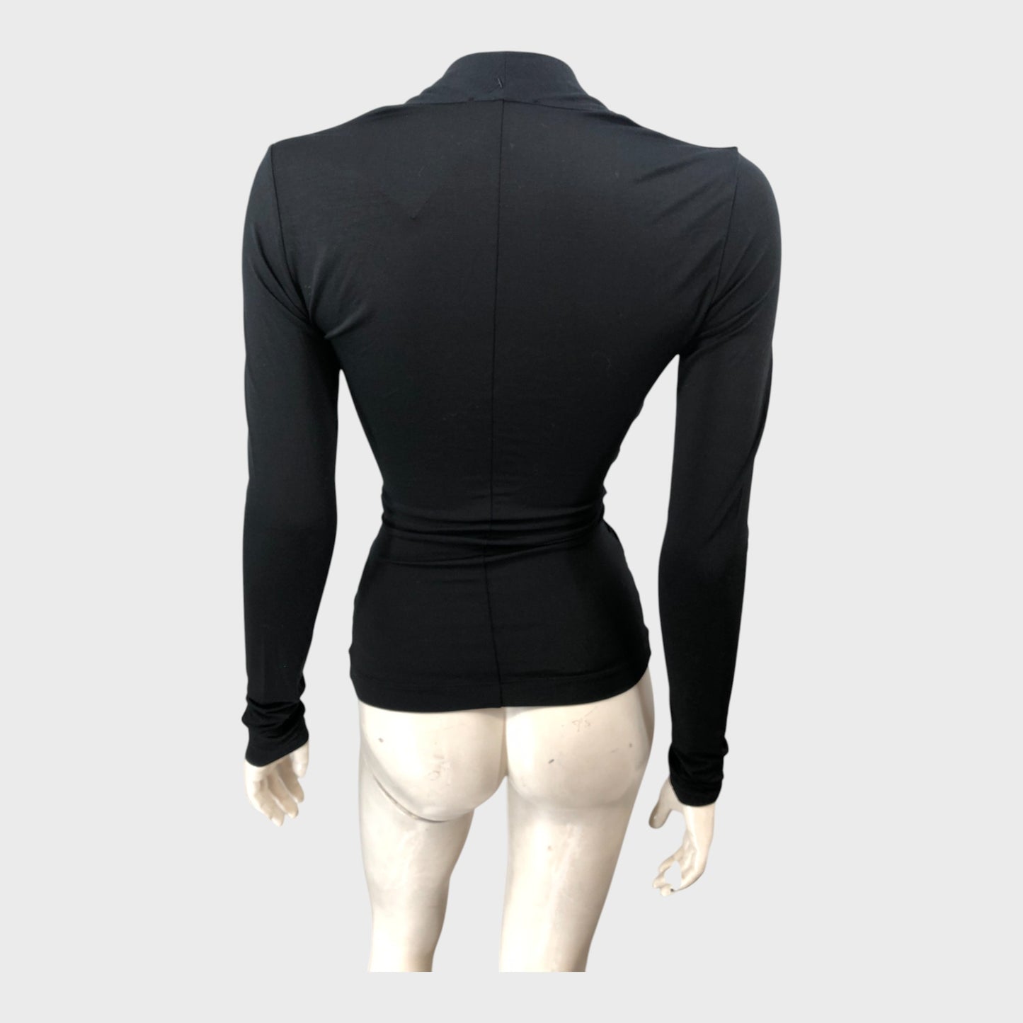 Branded Black Wrap Top - Size 8