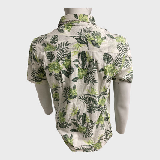 Branded Dusty White Leaf Shirt