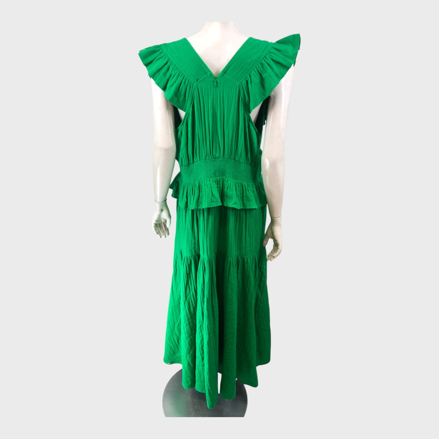Branded Green Cheesecloth Maxi Dress - Size 16