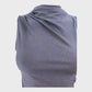 Branded Navy Drape Top - Size 8