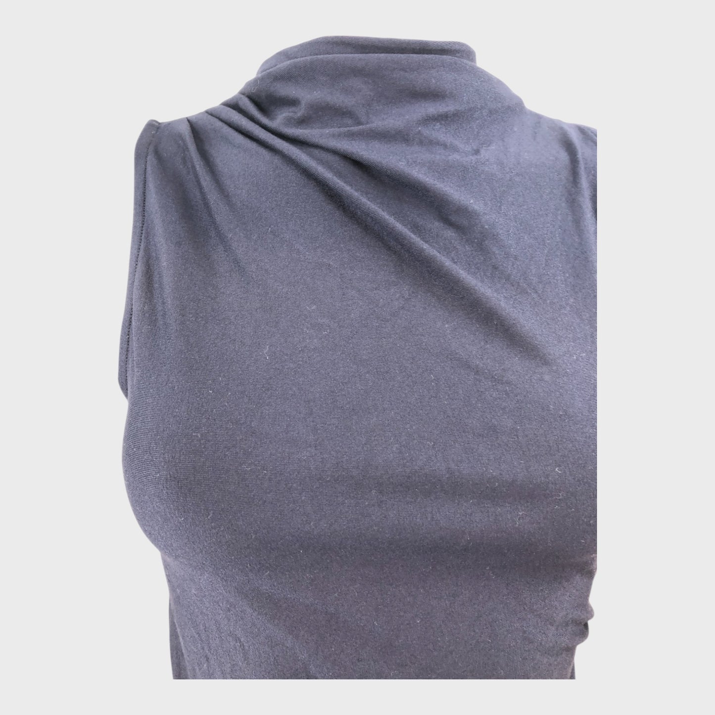 Branded Navy Drape Top - Size 8