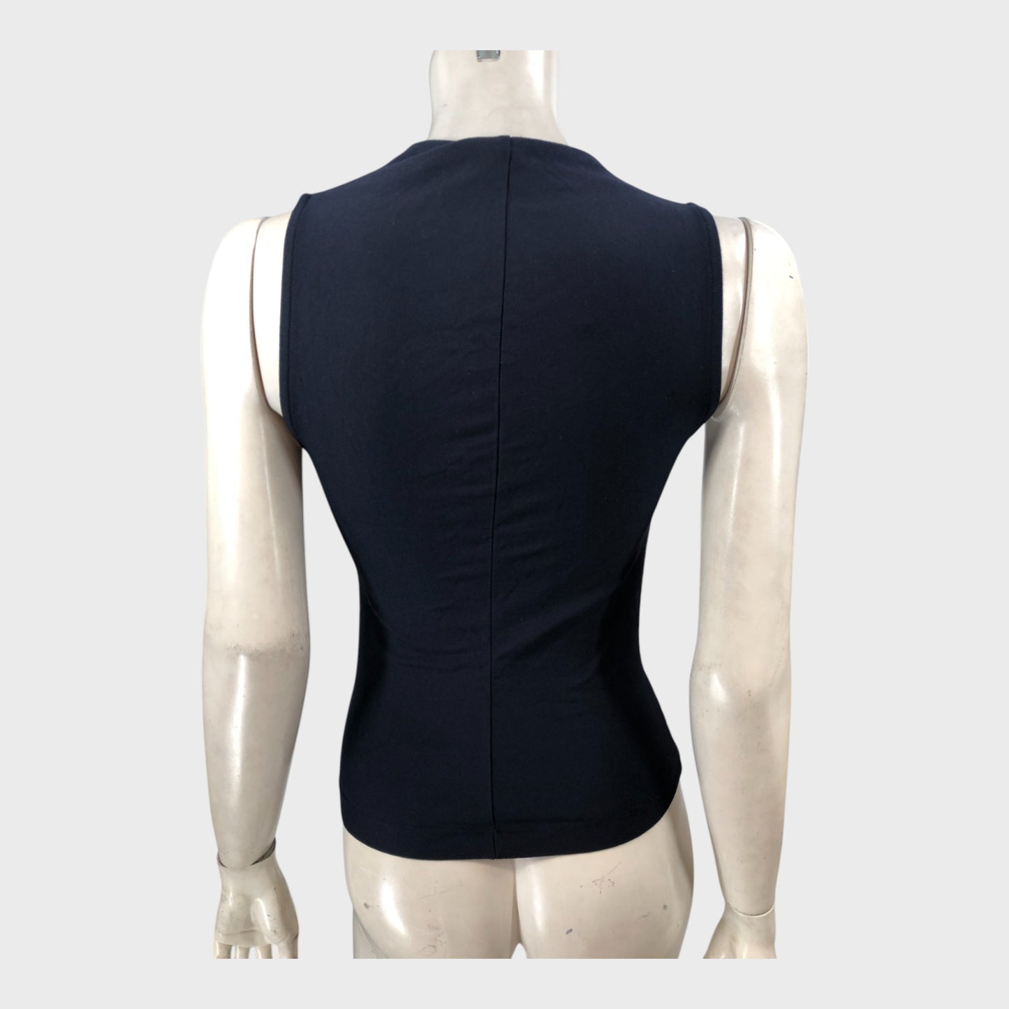 Branded Navy Drape Top - Size 8