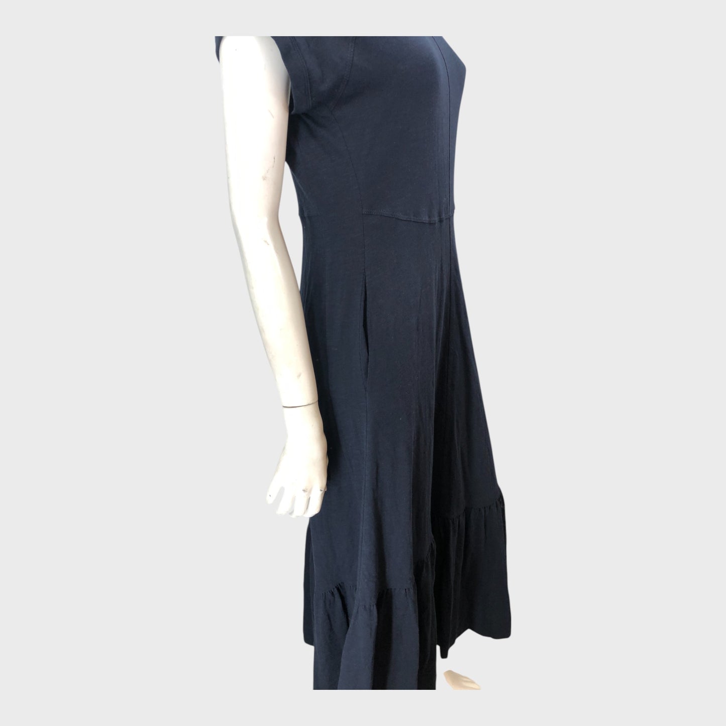 Branded Navy Midi Swing Dress - Size 8