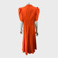 Branded Orange Textured Midi Dress - Size 16