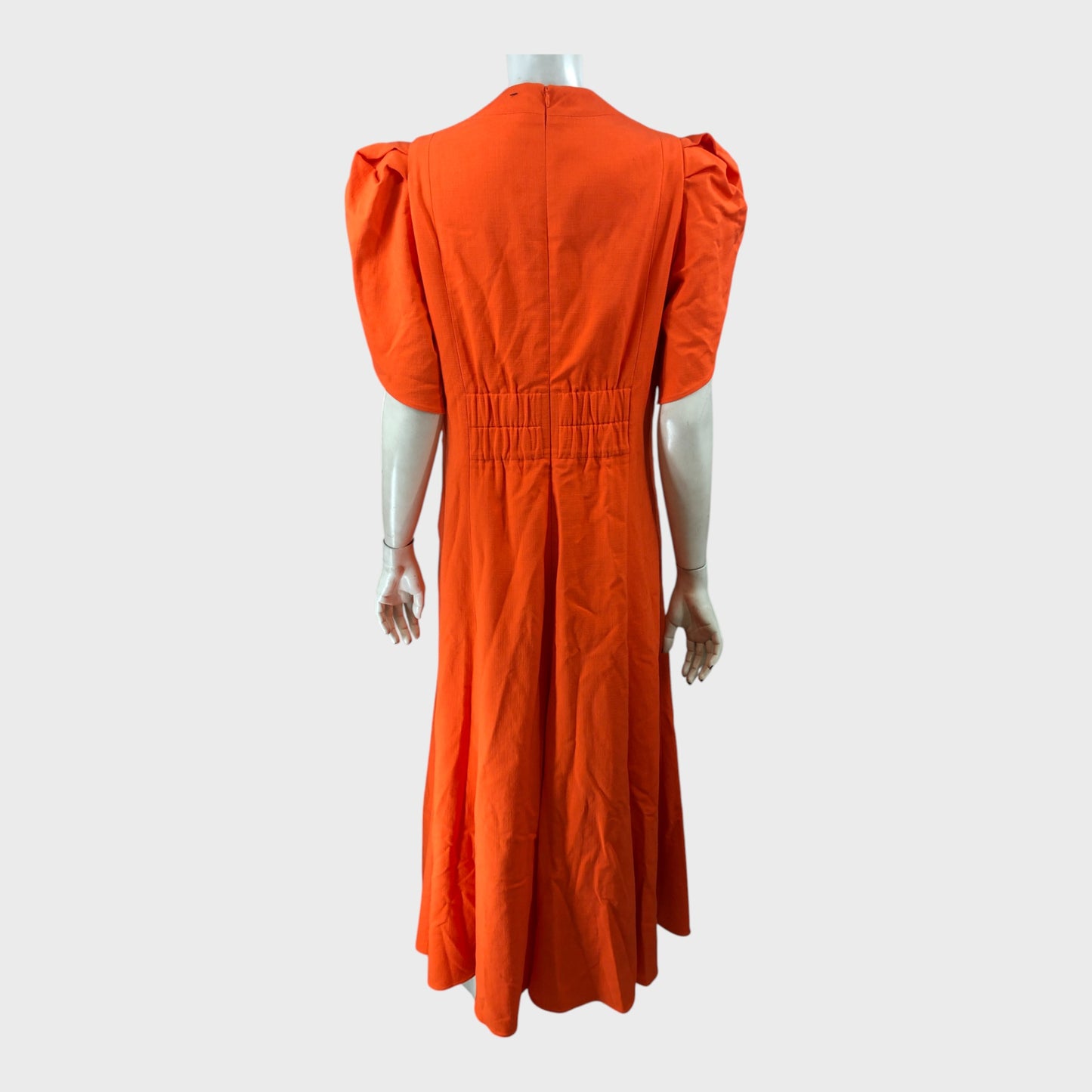 Branded Orange Textured Midi Dress - Size 16