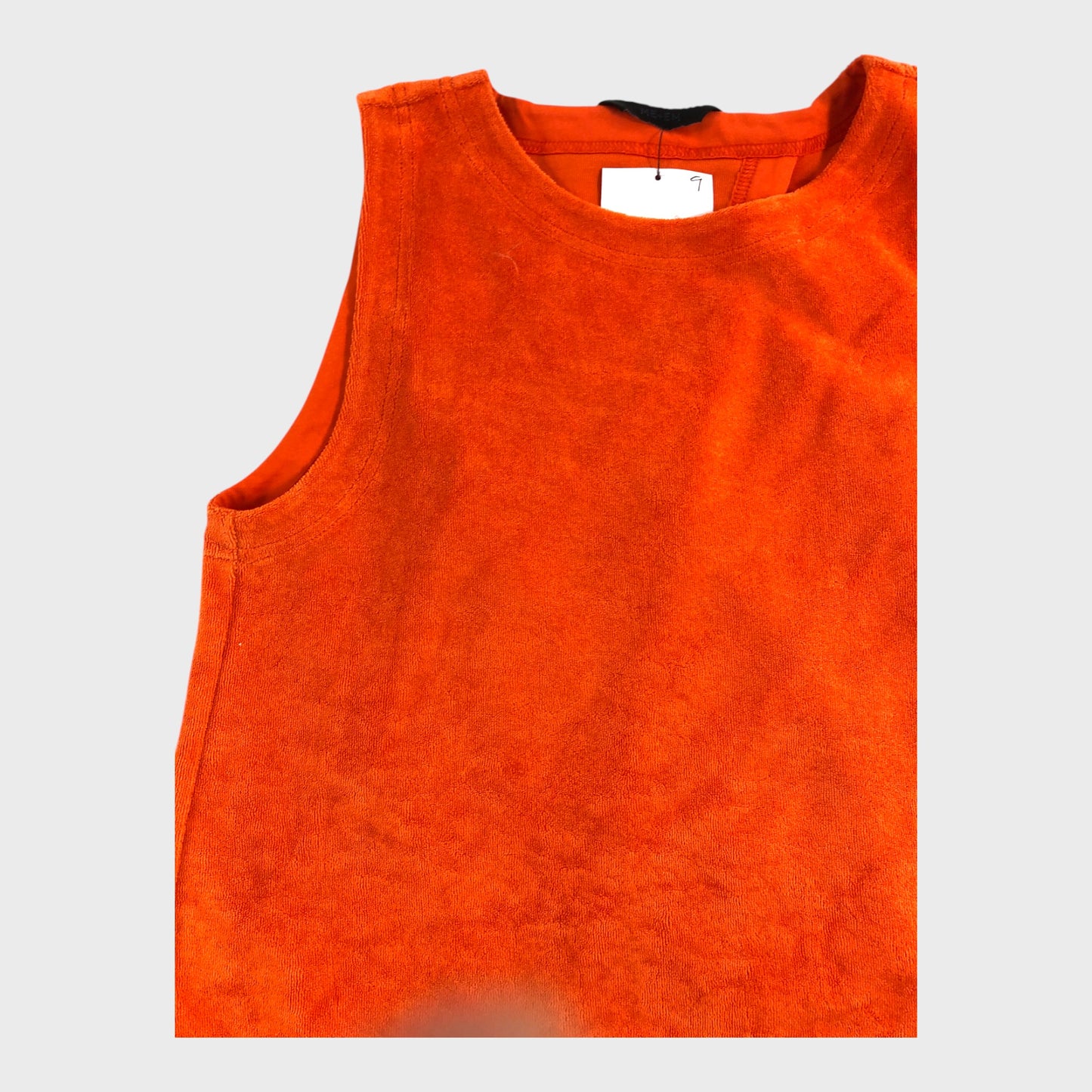 Branded Orange Towelling Crop Top - Size 8
